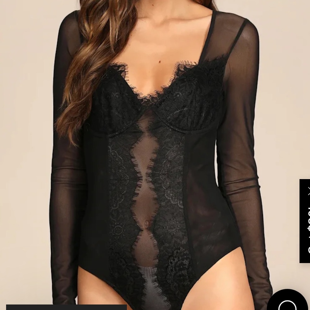 Lulus mesh lace bodysuit L NWT